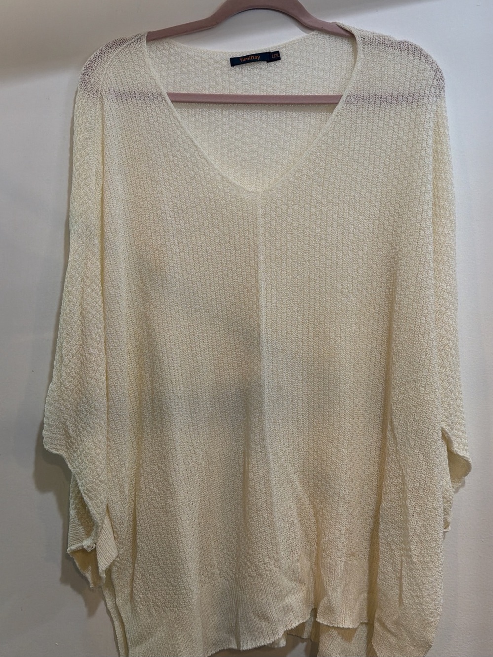 Lightweight Cream V-Neck Women's Sweater